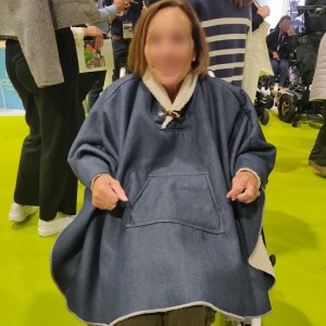 Poncho Jean doublé peau de mouton
