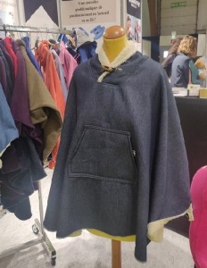 Poncho Jean doublé peau de mouton